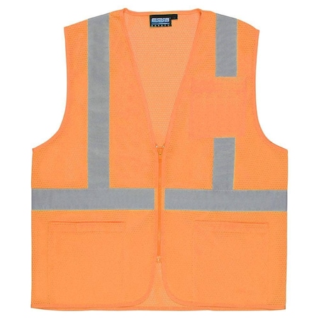 Erb Safety Hi-Vis Safety Vest M Class 2 , Zipper 61658